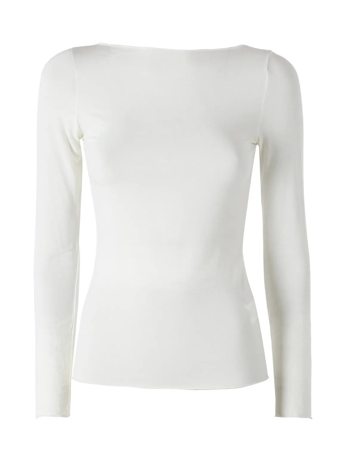 Solada T-shirt donna a maniche lunghe con scollo a barca - bianco