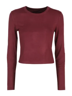 Solada T-shirt donna a maniche lunghe in viscosa - bordeaux