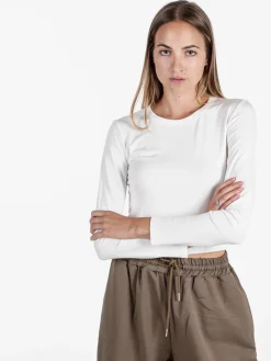 Solada T-shirt donna a maniche lunghe in viscosa - bianco