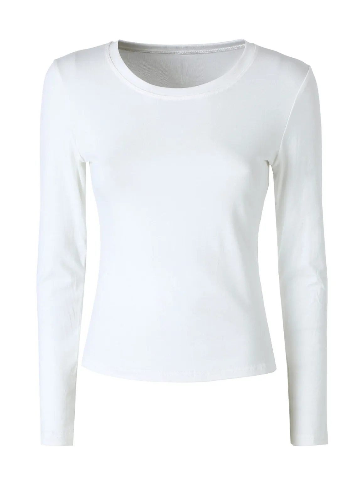 Solada T-shirt donna a maniche lunghe con scollo tondo - bianco