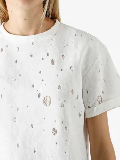 Solada T-shirt donna con dettagli in pizzo - bianco