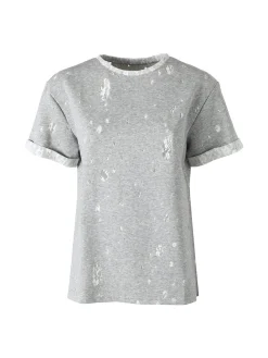 Solada T-shirt donna con dettagli in pizzo - grigio