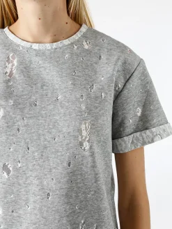 Solada T-shirt donna con dettagli in pizzo - grigio