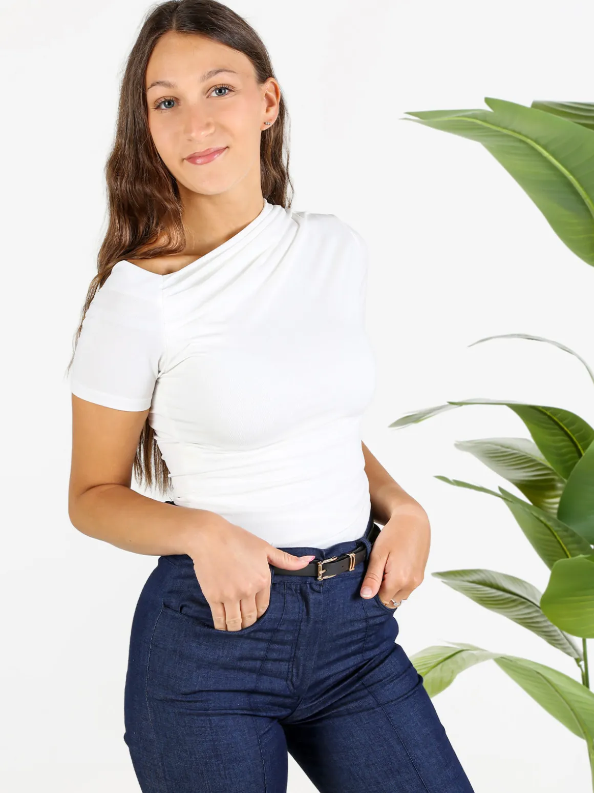 Solada T-shirt donna con scollo drappeggiato
