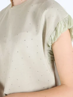 Solada T-shirt donna con strass - verde chiaro