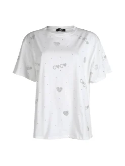 Solada T-shirt donna cuori con piccole borchie