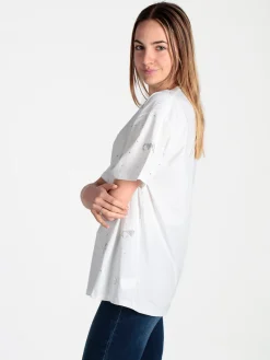 Solada T-shirt donna cuori con piccole borchie