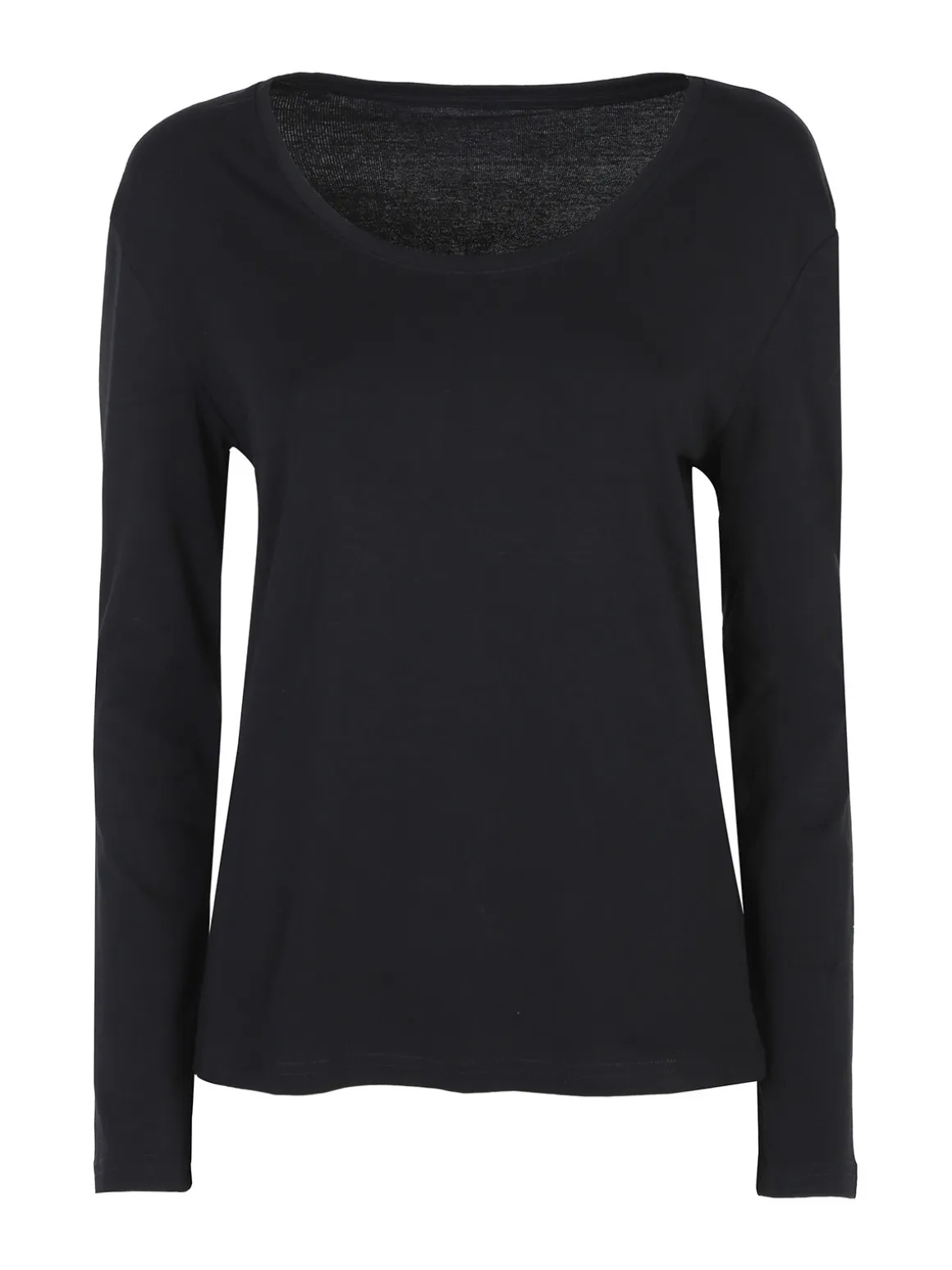 Solada T-shirt donna girocollo a maniche lunghe in cotone - nero