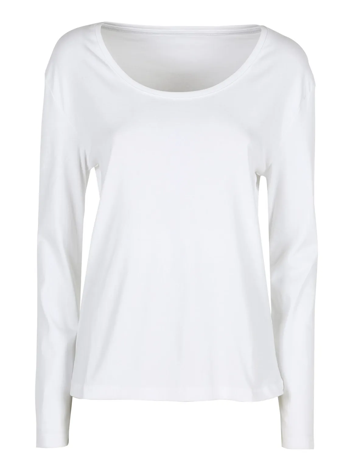 Solada T-shirt donna girocollo a maniche lunghe in cotone - bianco