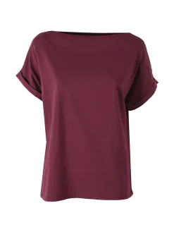 Solada T-shirt donna in cotone con scollo a barca - porpora