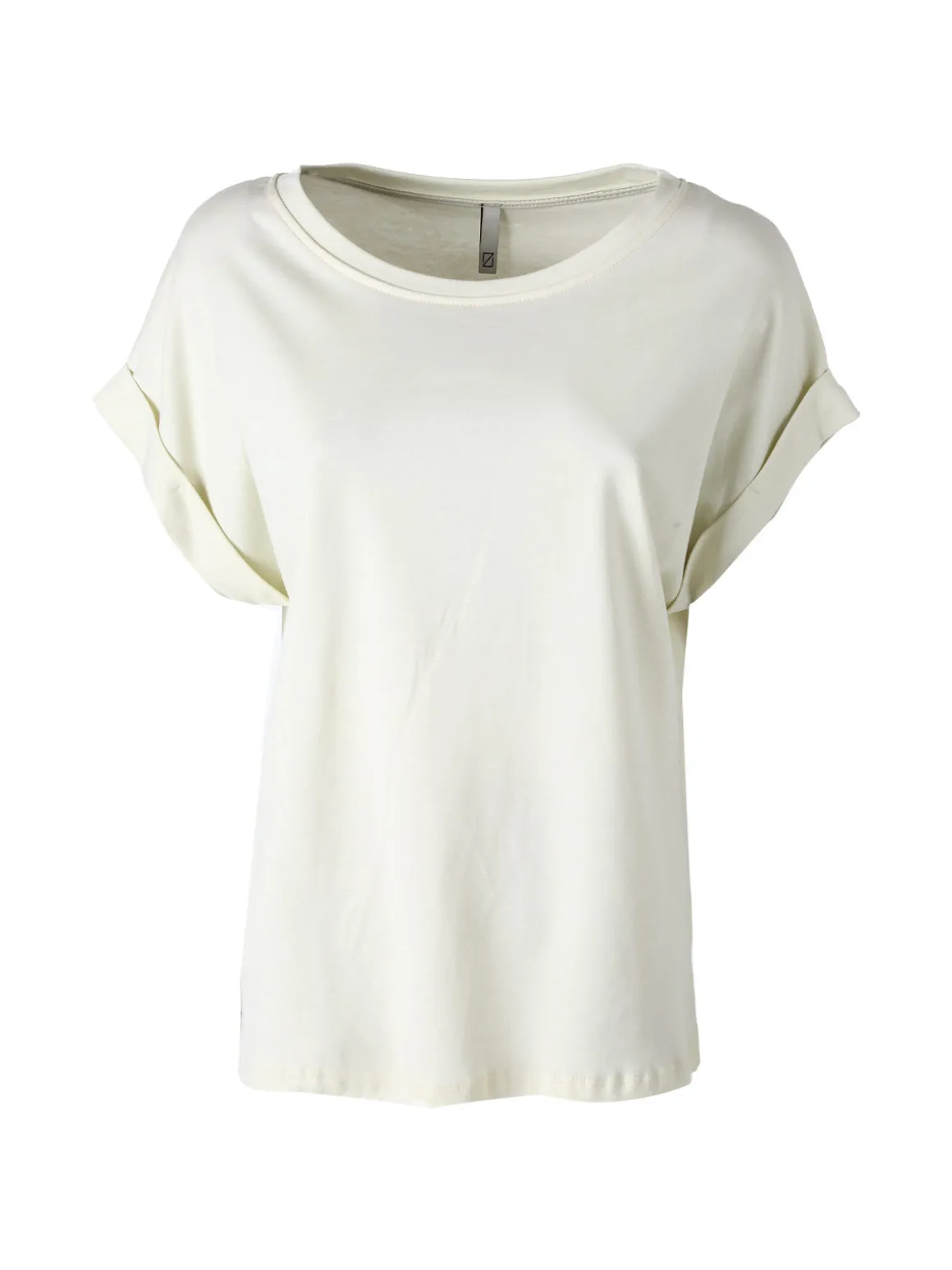 Solada T-shirt donna in cotone con scollo a barca - senape