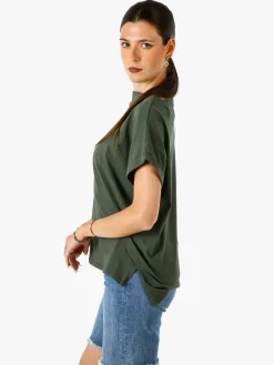 Solada T-shirt donna in cotone con scollo a barca - bianco