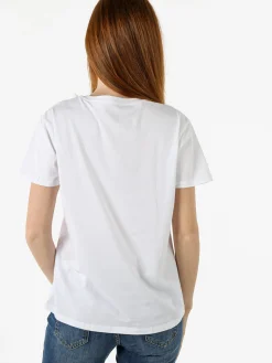 Solada T-shirt donna in cotone con stampa orsacchiotti e strass - marrone