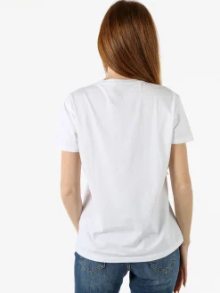 Solada T-shirt donna in cotone con stampa orsacchiotti e strass - blu