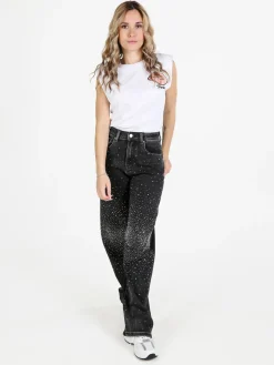 Solada T-shirt donna in cotone con spalline imbottite