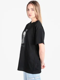 Solada T-shirt donna in cotone con stampa e strass decorativi