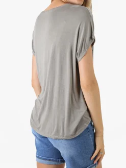 Solada T-shirt donna in viscosa e seta - fango