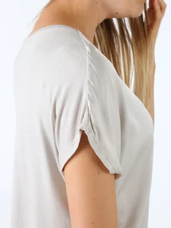 Solada T-shirt donna in viscosa e seta - beige