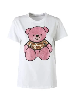Solada T-shirt donna orsacchiotto con strass - rosa