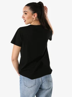 Solada T-shirt donna orsacchiotto con strass - nero