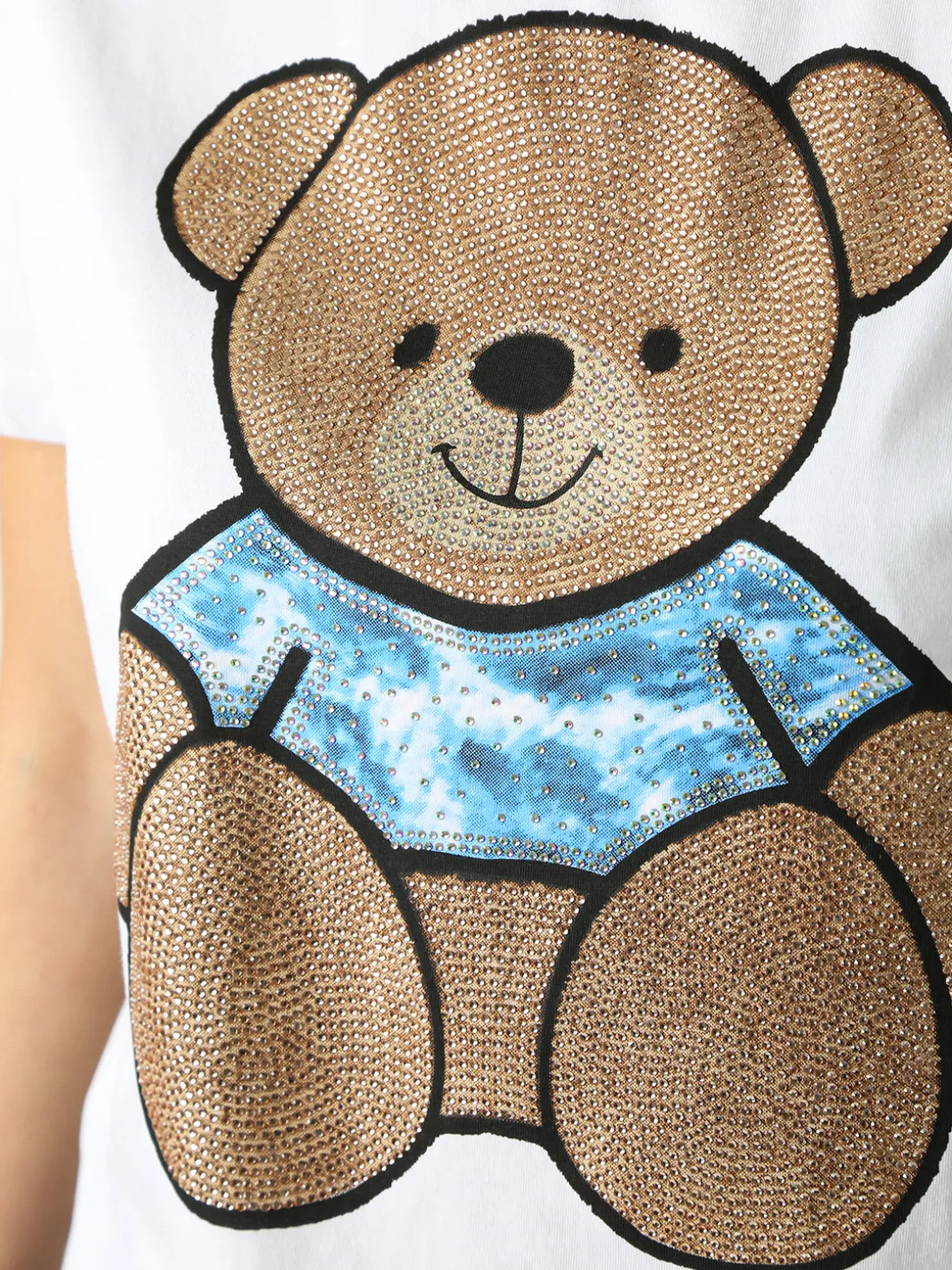 Solada T-shirt donna orsacchiotto con strass - cammello