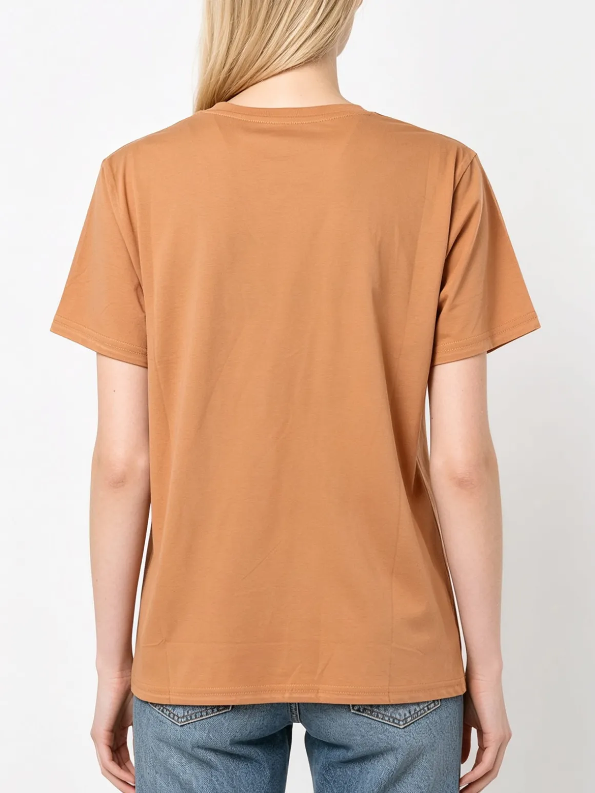 Solada T-shirt donna oversize in cotone - cammello