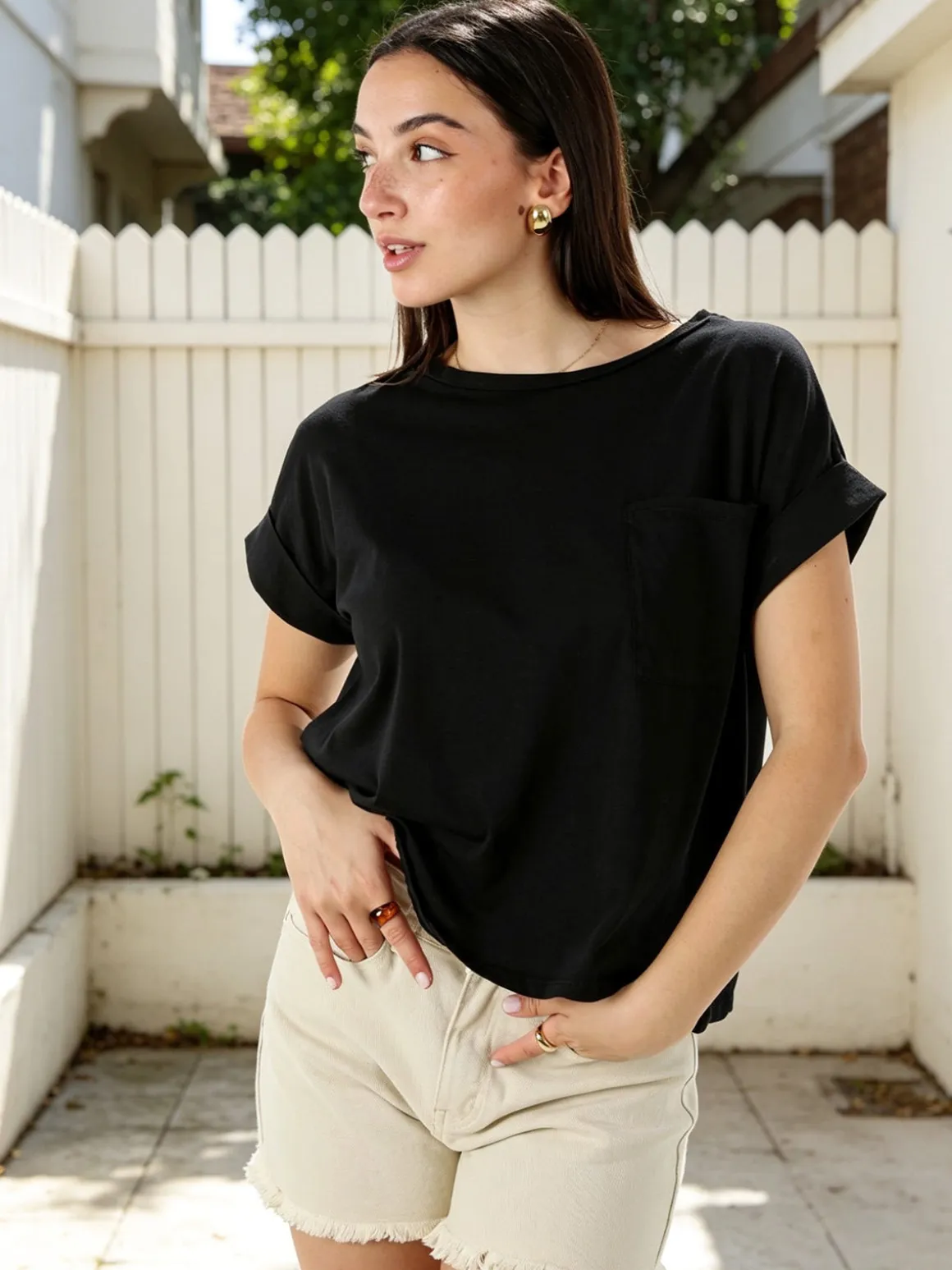 Solada T-shirt donna oversize in cotone elasticizzato - bianco