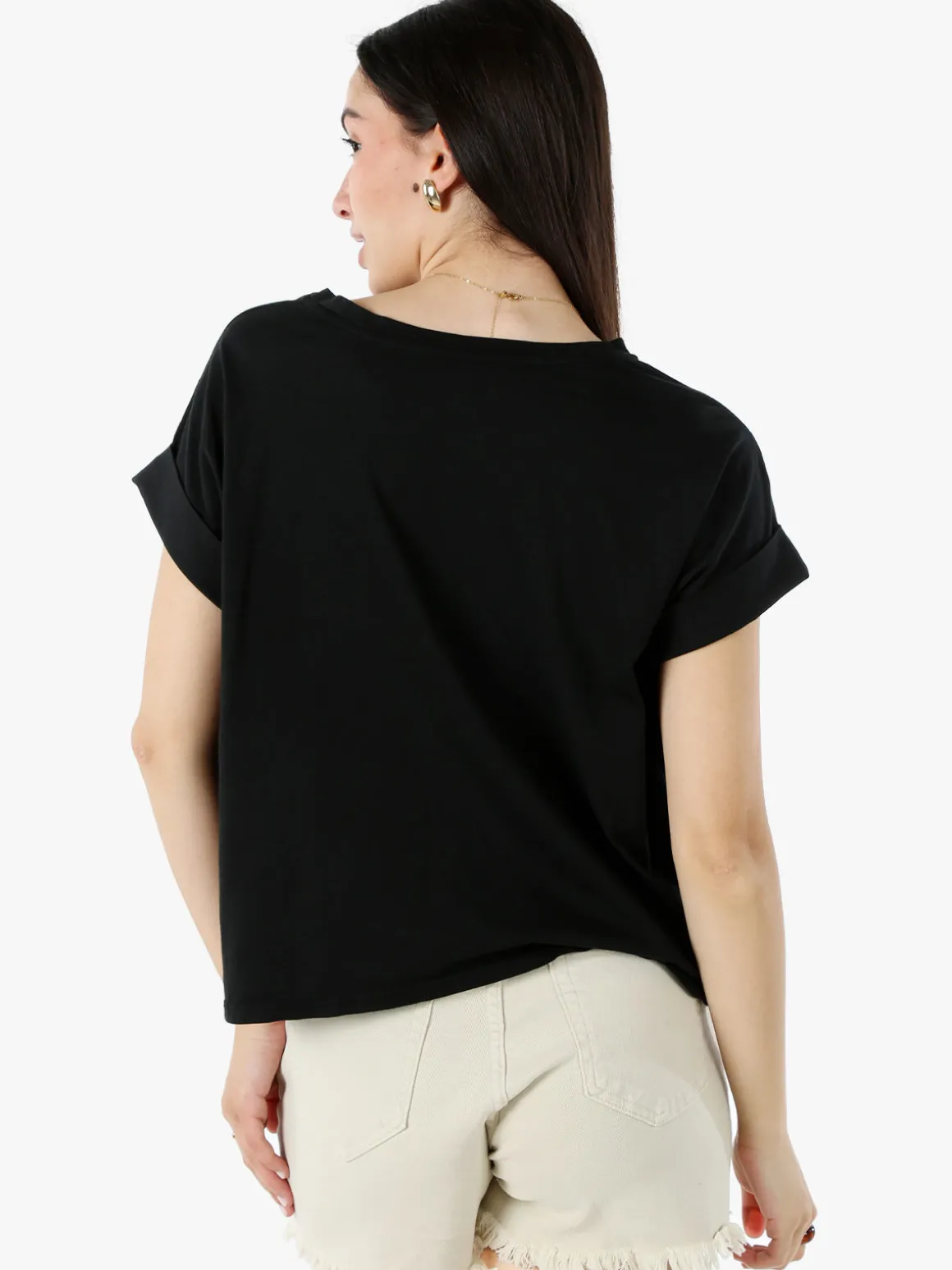 Solada T-shirt donna oversize in cotone elasticizzato - bianco