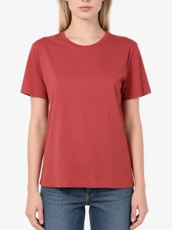 Solada T-shirt donna oversize in cotone - corallo