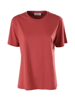 Solada T-shirt donna oversize in cotone - corallo
