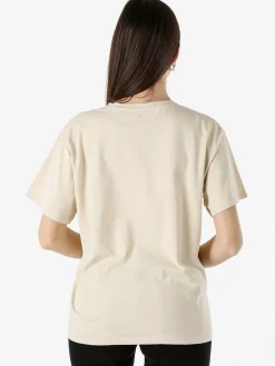 Solada T-shirt donna oversize con strass - beige