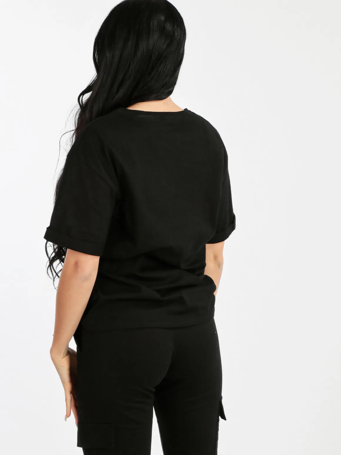 Solada T-shirt donna oversize con strass e sfumatura - giallo