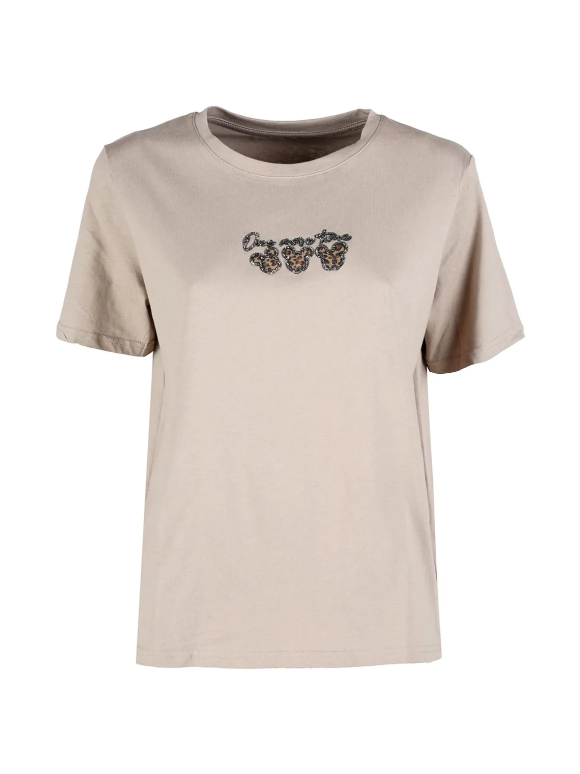 Solada T-shirt donna oversize in cotone con strass