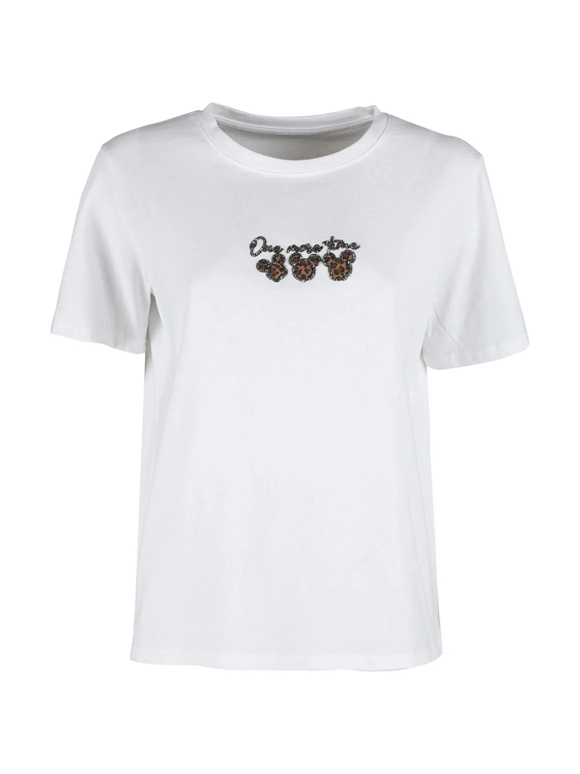 Solada T-shirt donna oversize in cotone con strass