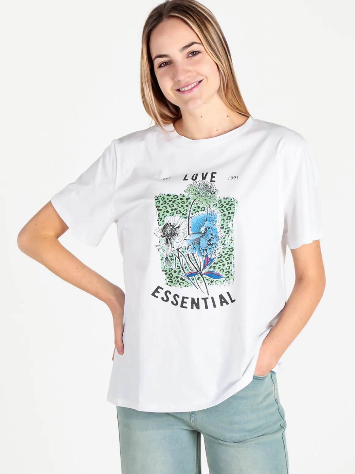 Solada T-shirt donna oversize con stampa fiori