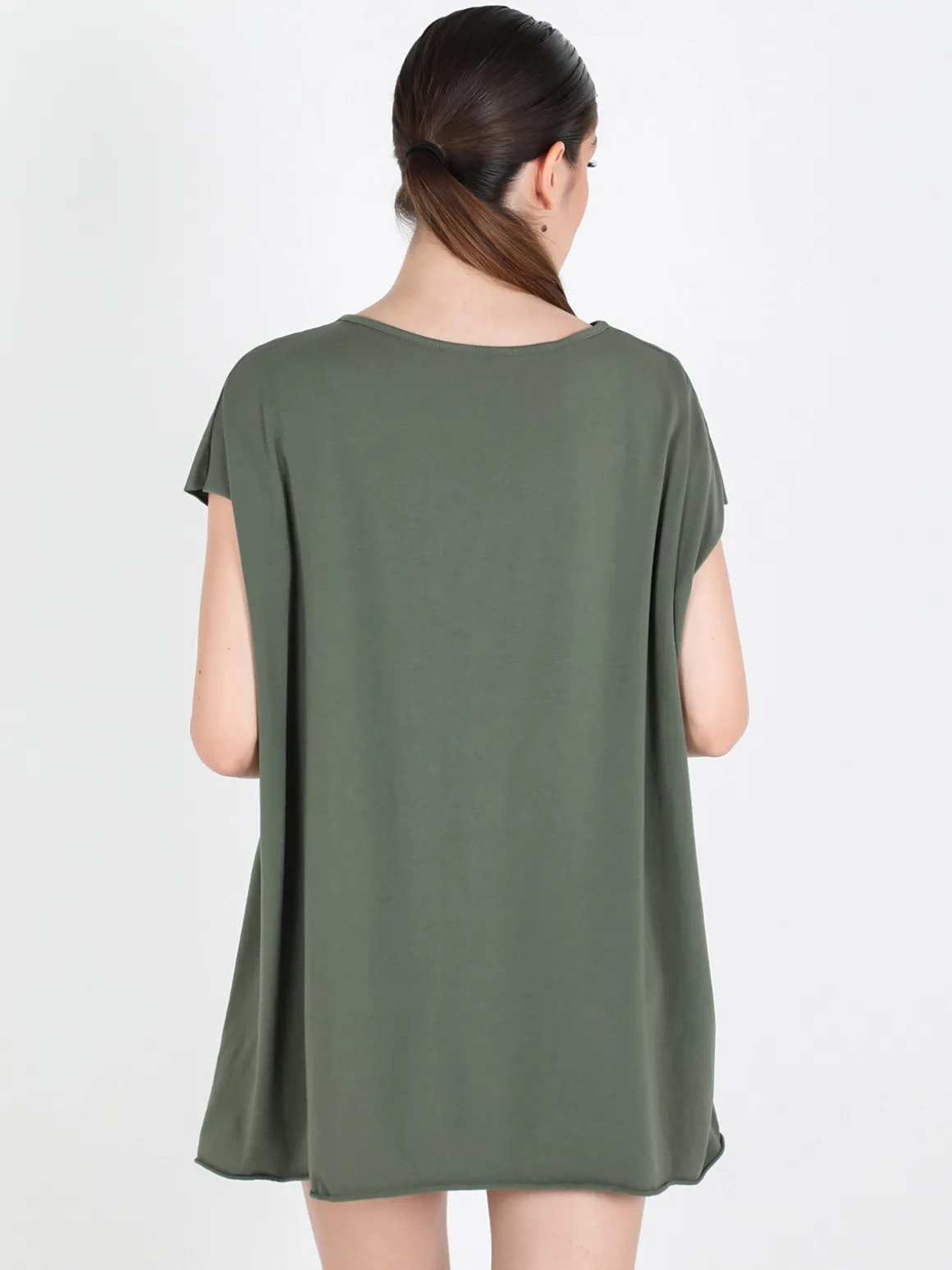 Solada T-shirt donna oversize con taschino
