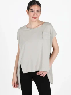 Solada T-shirt donna oversize con taschino