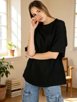 Solada T-shirt donna oversize tinta unita