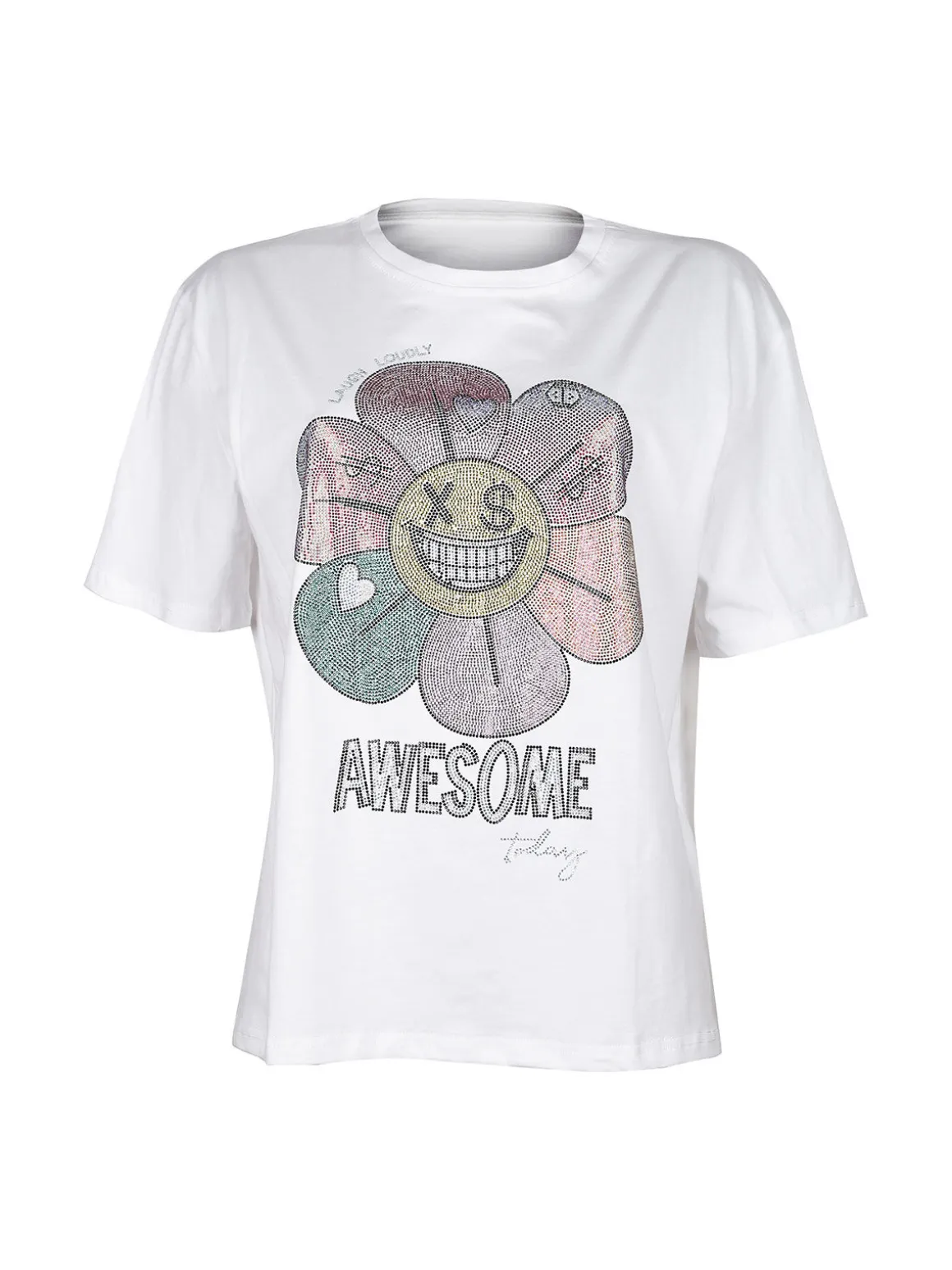Solada T-shirt donna oversize con strass