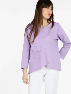 Solada T-shirt donna oversize con taschino