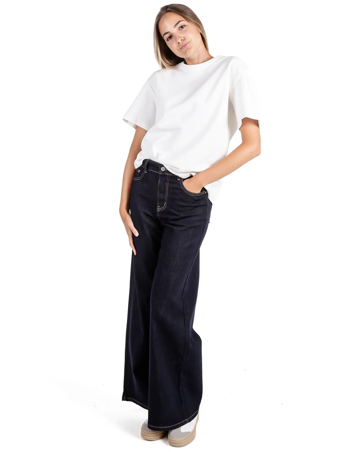 Solada T-shirt donna oversize in cotone - bianco