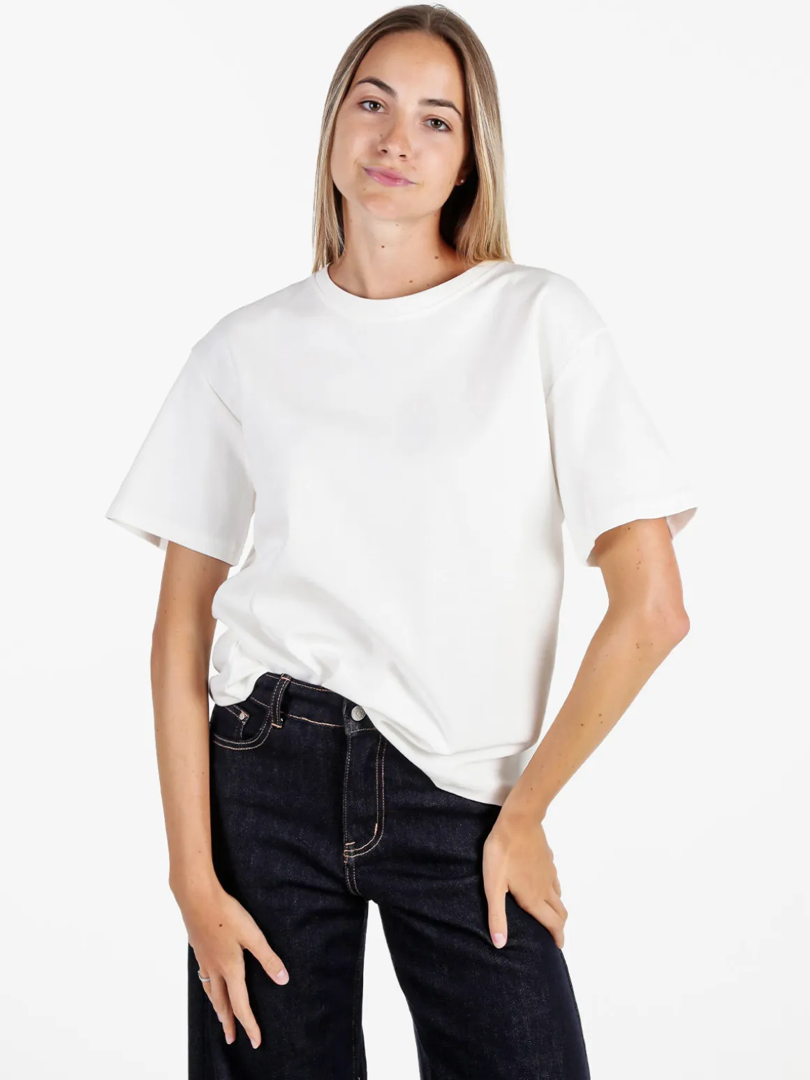 Solada T-shirt donna oversize in cotone - bianco