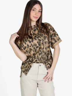 Solada T-shirt donna ovesize con stampa animalier