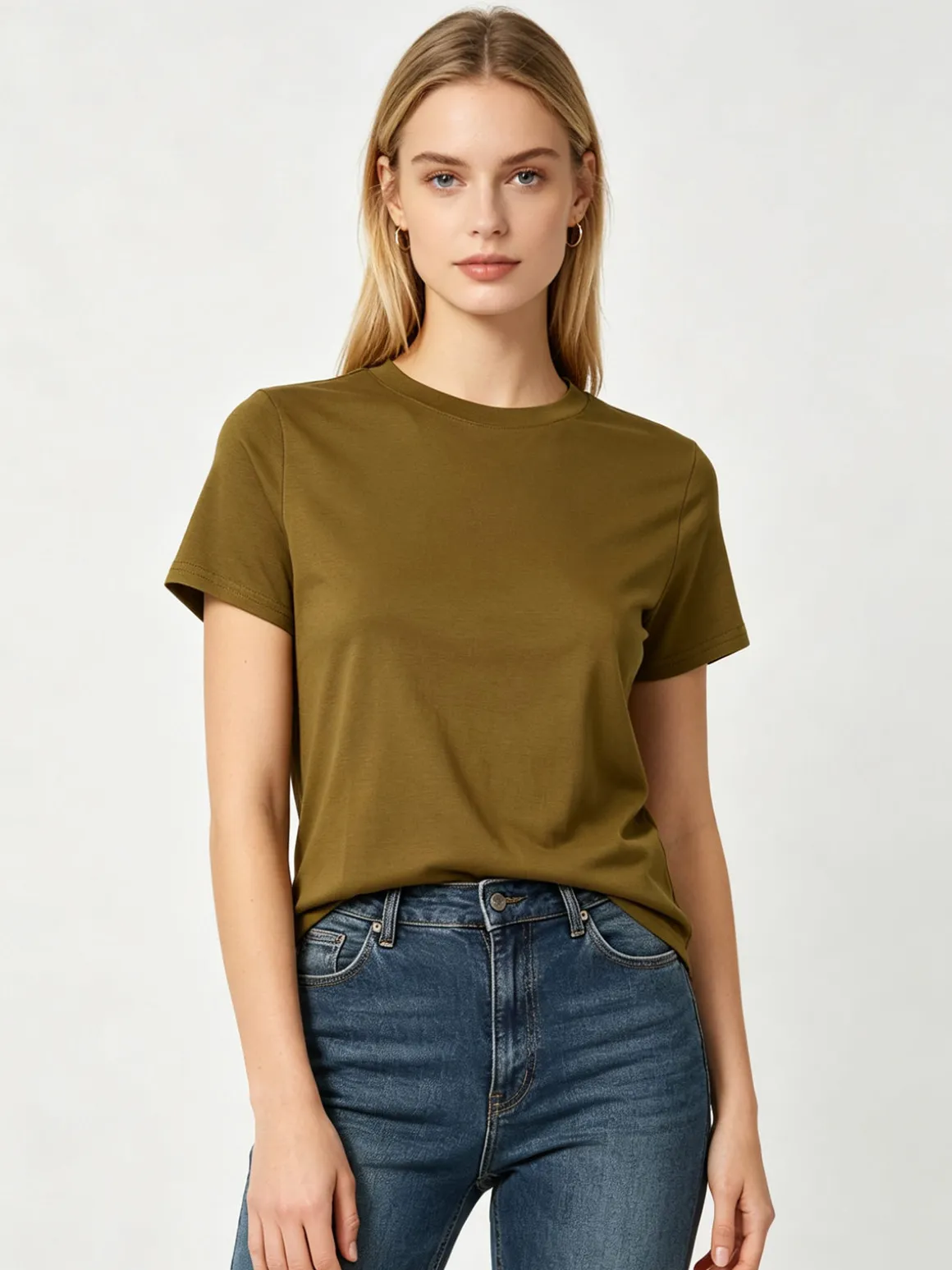 Solada T-shirt girocollo da donna - oliva