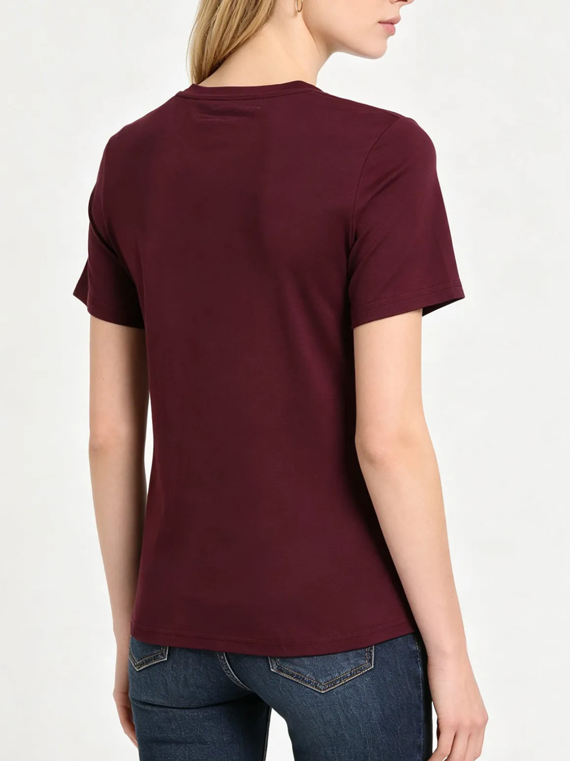 Solada T-shirt girocollo da donna - bordeaux