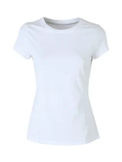 Solada T-shirt girocollo da donna in cotone elasticizzato - bianco
