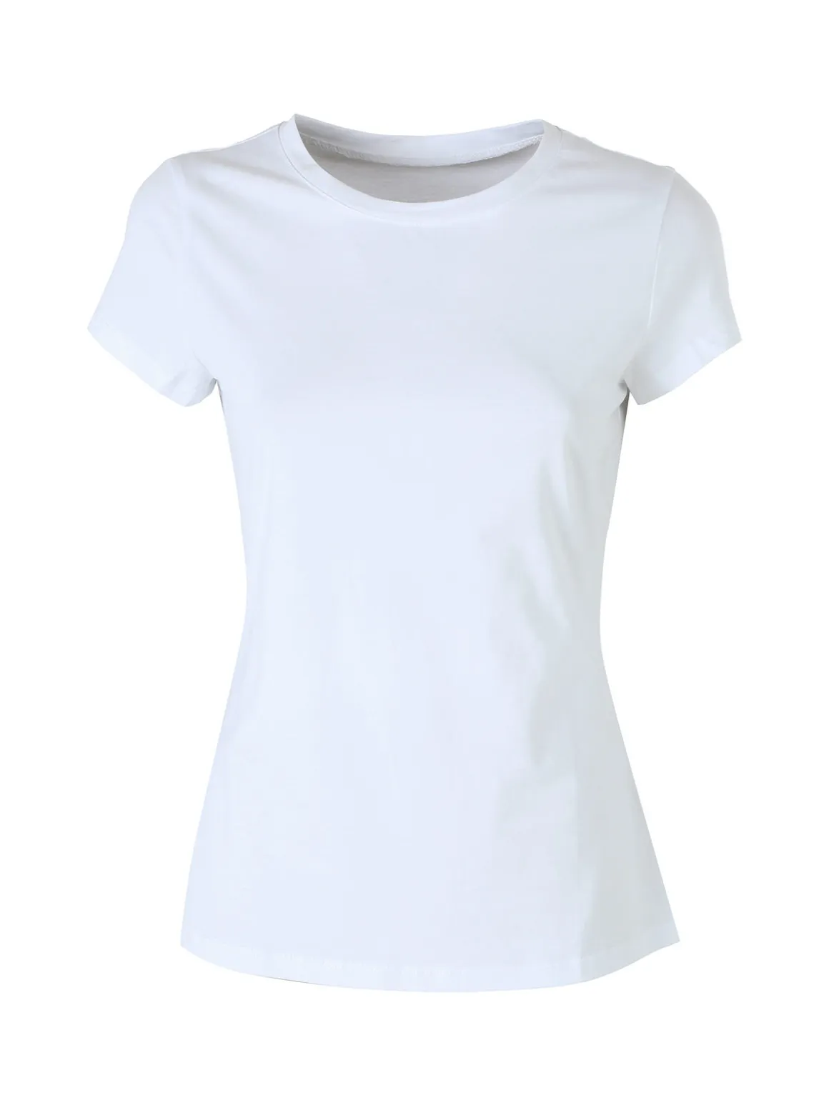 Solada T-shirt girocollo da donna in cotone elasticizzato - bianco