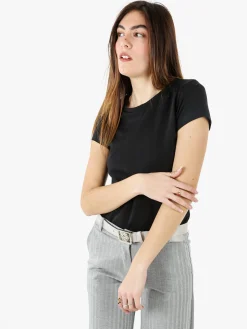 Solada T-shirt girocollo da donna in cotone - nero