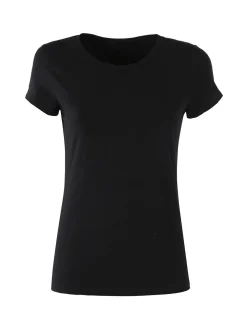 Solada T-shirt girocollo da donna in cotone - nero