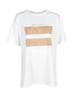 Solada T-shirt girocollo da donna con stampa e dettagli strass
